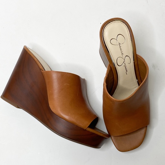 Jessica Simpson shantelle wedges NWOB suntan - Picture 5 of 7